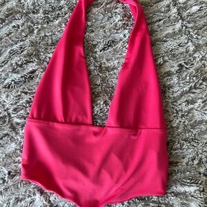 SHEIN Vivid Pink Halter Top